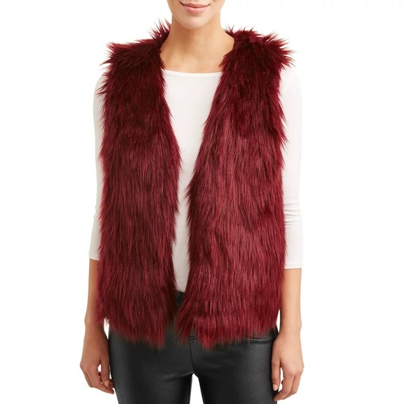 Jason Maxwell - Burgundy Faux Fur Vest - Size Large - NWT - Picture 2 of 8